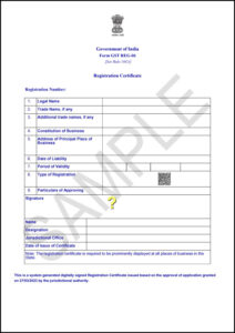 GST Registration Sample Certificate - Mother Tax